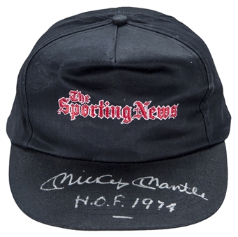 Mickey Mantle Autographed Sporting News Cap (PSA/DNA)